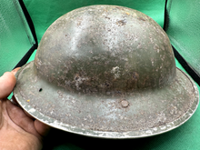 Load image into Gallery viewer, Nice Uncleaned Original WW2 British Army / SA Brodie Mk2 Combat Helmet - The Militaria Shop