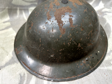 Lade das Bild in den Galerie-Viewer, Original WW2 Mk2 British Home Front Civil Defence Helmet & Liner Set - The Militaria Shop