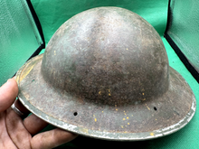 Load image into Gallery viewer, WW2 British Army Brodie Mk2 Combat Helmet - Nice Uncleaned South African Shell - The Militaria Shop