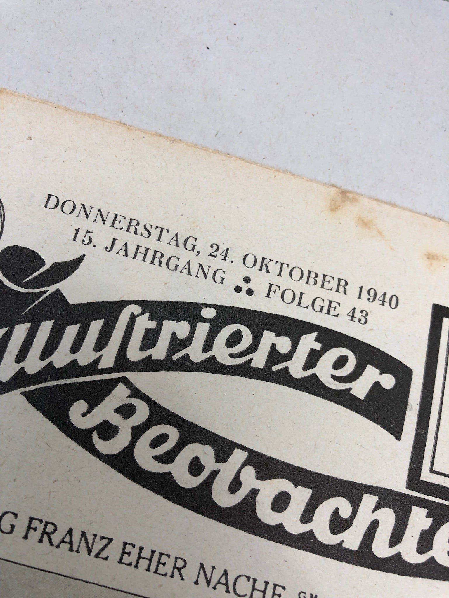 JB Juustrierter Beobachter NSDAP Magazine Original WW2 German - 24th October 1940 - The Militaria Shop