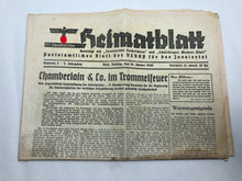 Lade das Bild in den Galerie-Viewer, Original WW2 German Heimatblatt Political Newspaper - January 19th 1940 - The Militaria Shop