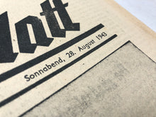 Load image into Gallery viewer, Original WW2 German Political Newspaper - 28th August 1943