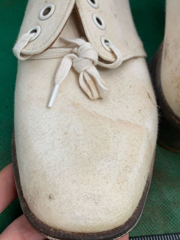 Original WW2 British Army Women's White Summer Shoes - ATS WAAF - Size 230s - The Militaria Shop