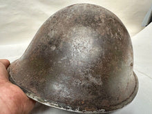 Load image into Gallery viewer, Mk3 Canadian / British Army Original WW2 Turtle Helmet High Rivet - The Militaria Shop