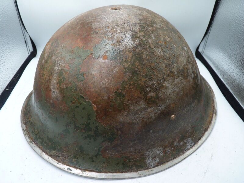 Mk3 Canadian / British Army Original WW2 Turtle Helmet High Rivet - The Militaria Shop