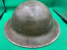Load image into Gallery viewer, Original WW2 British Army Combat Helmet Mk2 Brodie - Fire Department - The Militaria Shop