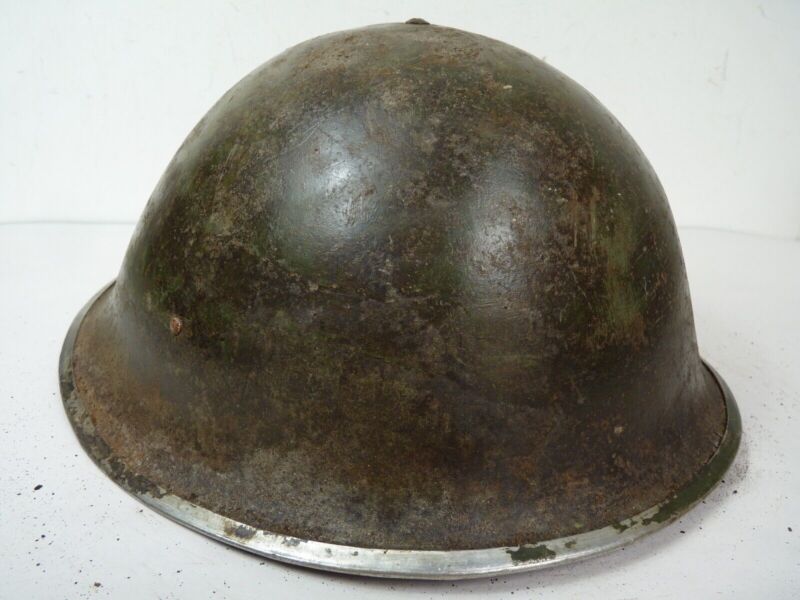 Original Mk3 Canadian / British Army WW2 Turtle Helmet High Rivet - The Militaria Shop