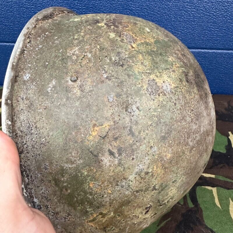 WW2 Canadian Army Mk3 Turtle Helmet - Original Helmet Shell - High Rivet - The Militaria Shop