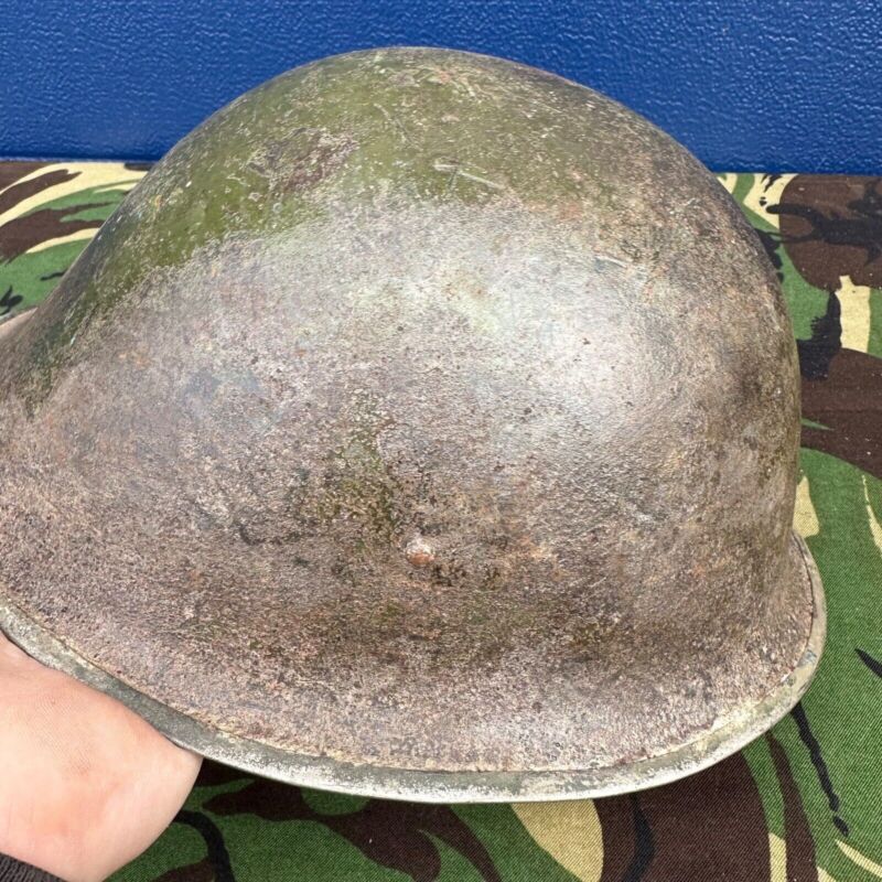 WW2 Canadian Army Mk3 Turtle Helmet - Original Helmet Shell - High Rivet - The Militaria Shop