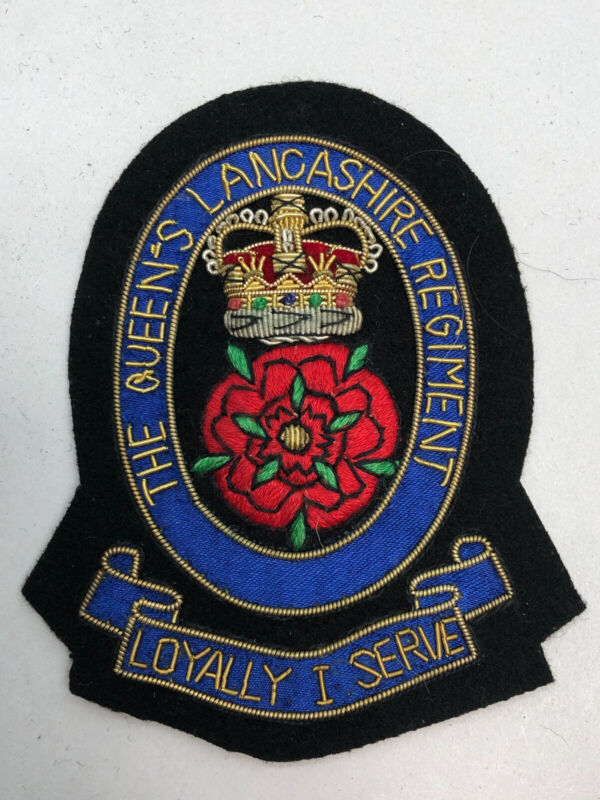 British Army Bullion Embroidered Blazer Badge - The Queen's Lancashire Regi - The Militaria Shop