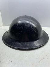 Load image into Gallery viewer, Original WW2 British Home Front Civil Defence Black Helmet with Liner - The Militaria Shop