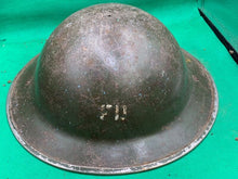 Load image into Gallery viewer, Original WW2 British Army Combat Helmet Mk2 Brodie - Fire Department - The Militaria Shop