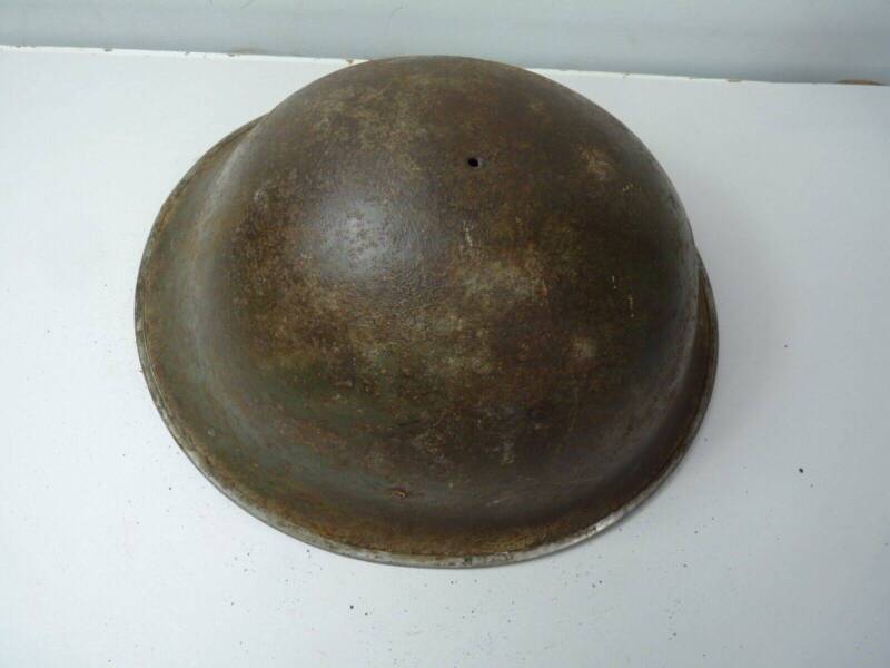 Original WW2 British / Canadian Army Mk3 High Rivet Turtle Army Combat Helmet - The Militaria Shop