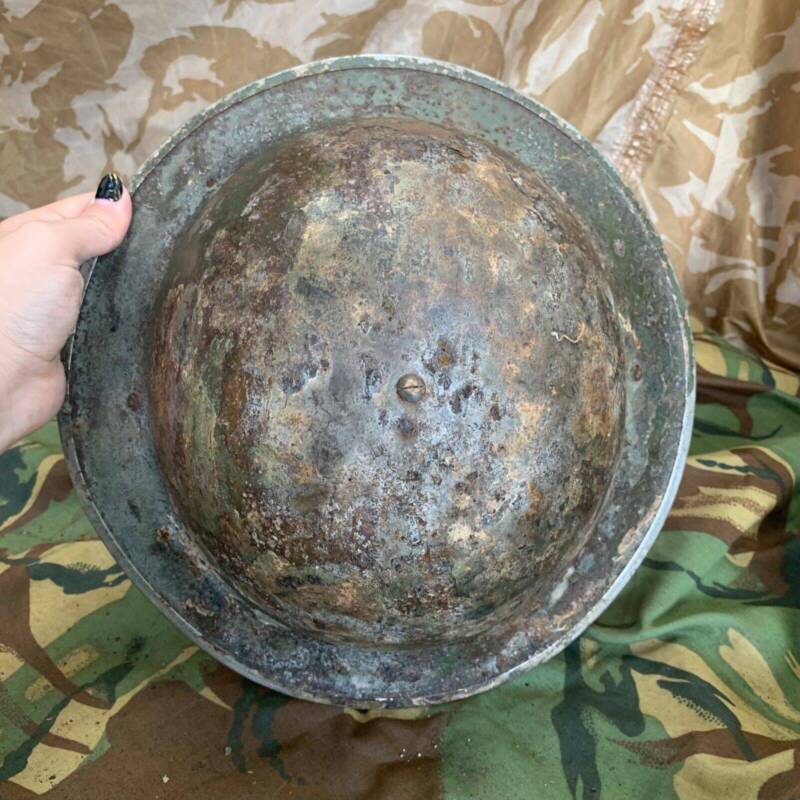 Original WW2 British Style South African Mk2 Army Combat Helmet - The Militaria Shop