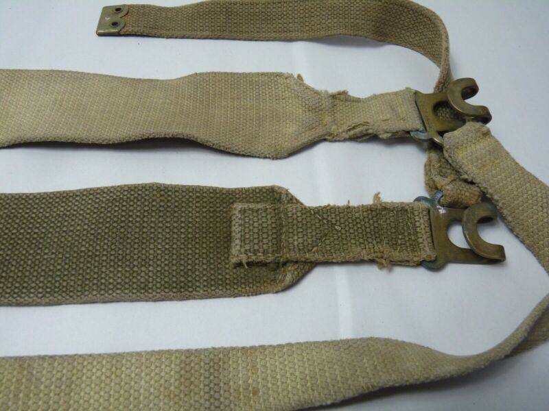 Original WW2 Pattern British Army L Straps Pair - 37 Pattern Webbing Haversack - The Militaria Shop