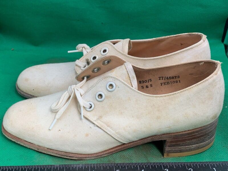 Original WW2 British Army Women's White Summer Shoes - ATS WAAF - Size 230s - The Militaria Shop