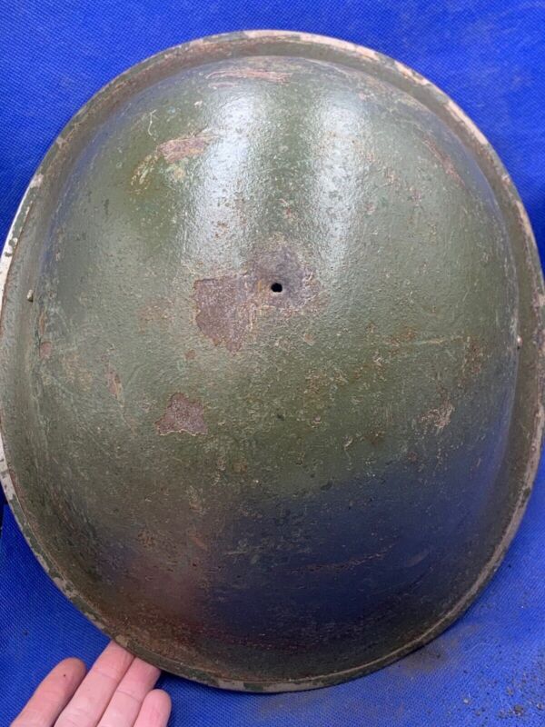 WW2 Canadian Army Mk3 Turtle Helmet - Original WW2 Helmet Shell - High Rivet - The Militaria Shop