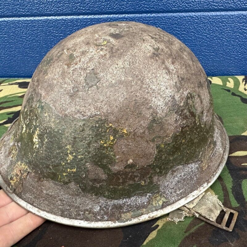 WW2 Canadian Army Mk3 Turtle Helmet - Original Helmet Shell - High Rivet - The Militaria Shop