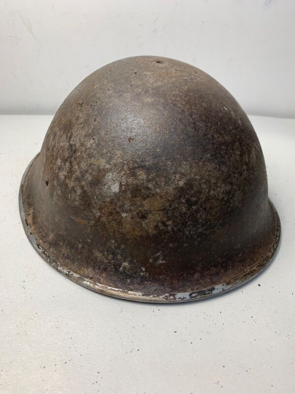 Mk3 Canadian / British Army Original WW2 Turtle Helmet High Rivet - The Militaria Shop