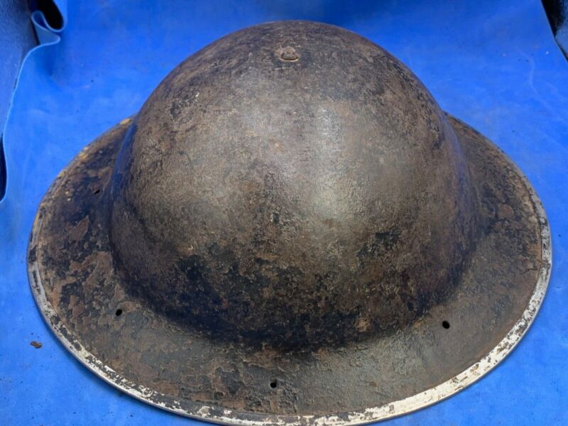 Original WW2 British Army South African Made Combat Helmet Mk2 Brodie - The Militaria Shop