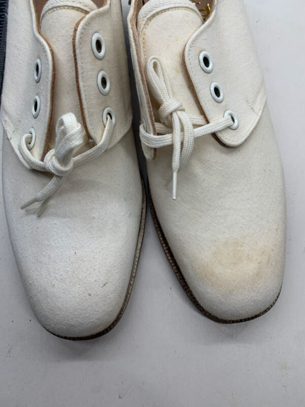 Original WW2 British Army Women's White Summer Shoes - ATS WAAF - Size 240 - The Militaria Shop