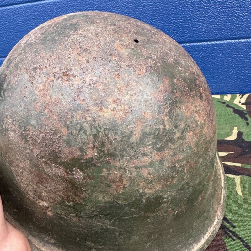 WW2 Canadian Army Mk3 Turtle Helmet - Original Helmet Shell - High Rivet - The Militaria Shop