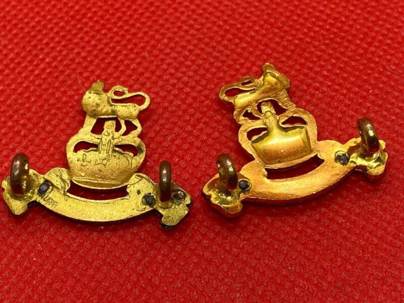 Original British Army - Army Pay Corps Officer's Collar Badges - Pair - The Militaria Shop