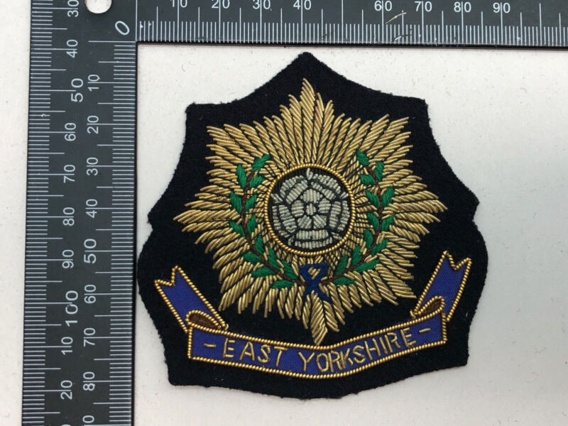 British Army Bullion Embroidered Blazer Badge - East Yorkshire - The Militaria Shop