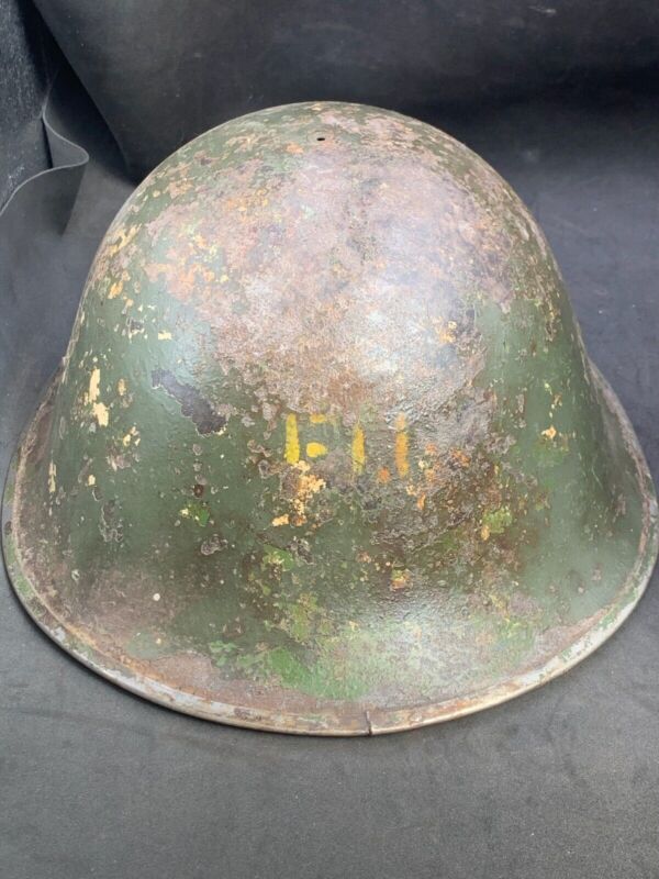 Original WW2 British Army / Canadian Army Mk3 Turtle Combat Helmet - The Militaria Shop