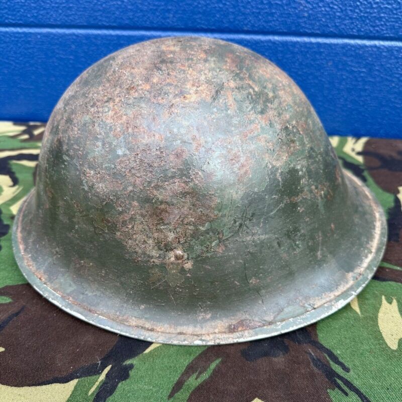 WW2 Canadian Army Mk3 Turtle Helmet - Original Helmet Shell - High Rivet - The Militaria Shop
