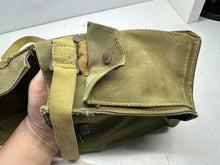 Load image into Gallery viewer, Original WW2 British Army Assault Light Weight Gas Mask Bag 1943 Dated - The Militaria Shop
