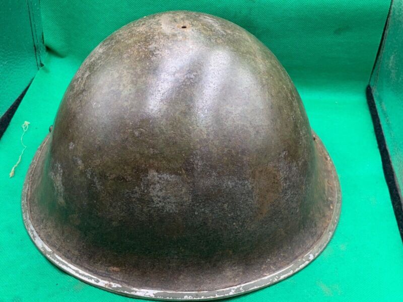 WW2 Canadian Army Mk3 Turtle Helmet - Original WW2 Helmet Shell - High Rivet - The Militaria Shop