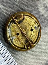 Load image into Gallery viewer, Original Victorian Crown British Army Royal Dragoons Gilt Metal Button Brooch - The Militaria Shop
