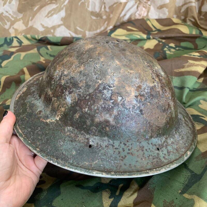 Original WW2 British Style South African Mk2 Army Combat Helmet - The Militaria Shop