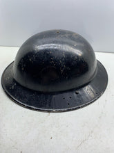 Load image into Gallery viewer, Original WW2 British Home Front Civil Defence Black Helmet with Liner - The Militaria Shop