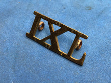 Load image into Gallery viewer, Original WW2 Brass British Army Shoulder Title - 9th Lancers - The Militaria Shop