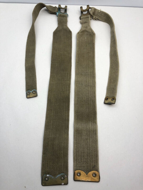 Original WW2 British Army 37 Pattern L Straps Pair - Wartime Dated - The Militaria Shop