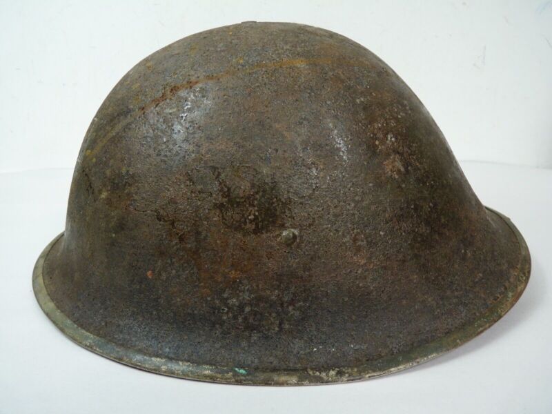 Original Mk3 Canadian / British Army WW2 Turtle Helmet High Rivet - The Militaria Shop