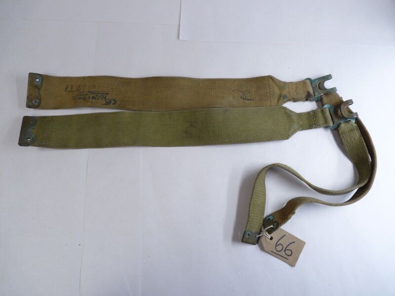 Original WW2 Pattern British Army L Straps Pair - 37 Pattern Webbing Haversack - The Militaria Shop