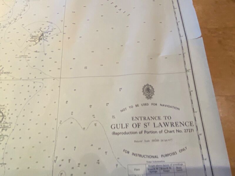 WW2 British 1952 Dated ADMIRALTY EDITION map of THE GULF OF ST. LAWRENCE. - The Militaria Shop