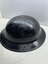Load image into Gallery viewer, Original WW2 British Army / Civil Defence Black Mk2 Helmet - The Militaria Shop