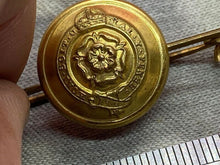 Load image into Gallery viewer, Original British Army King's Crown London Fusiliers Gilt Button Brooch - The Militaria Shop