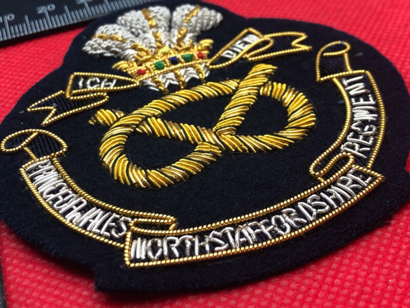 British Army Bullion Embroidered Blazer Badge - PoW Northamptonshire Regiment - The Militaria Shop