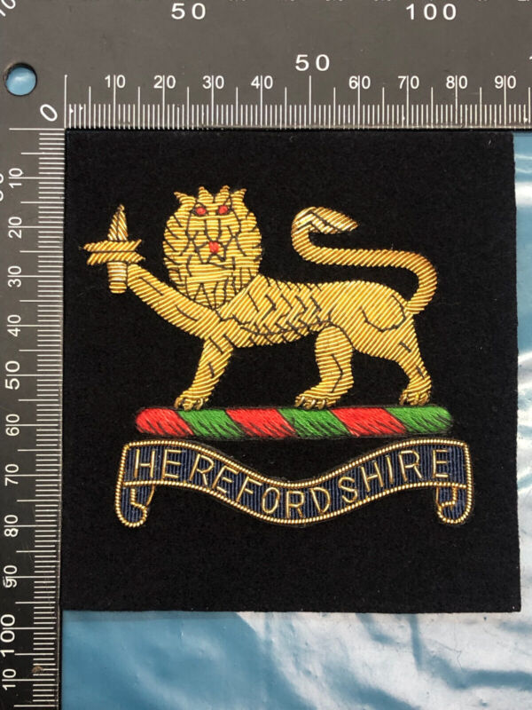 British Army Bullion Embroidered Blazer Badge - Herefordshire - The Militaria Shop
