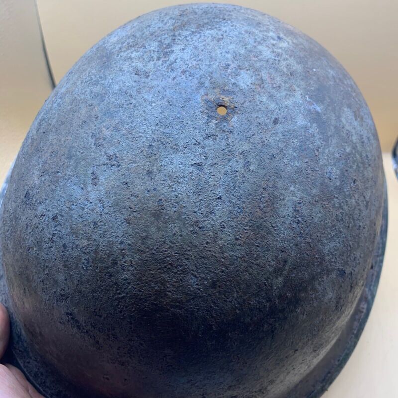 Original WW2 British / Canadian Army Mk3 Hight Rivet Turtle Army Combat Helmet - The Militaria Shop
