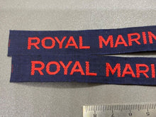 Load image into Gallery viewer, Original British Royal Naval Marines Cash's Tape Shoulder Badges, Matching - The Militaria Shop
