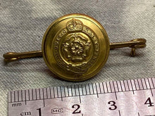 Load image into Gallery viewer, Original British Army King's Crown London Fusiliers Gilt Button Brooch - The Militaria Shop