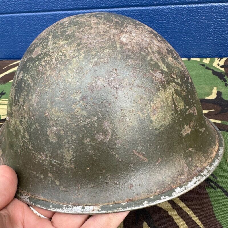 WW2 Canadian Army Mk3 Turtle Helmet - Original Helmet Shell - High Rivet - The Militaria Shop