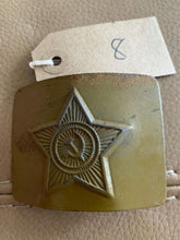 Load image into Gallery viewer, Genuine WW2 USSR Russian Soldiers Army Belt Buckle - Steel Painted Green - #8 - The Militaria Shop