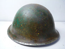 Load image into Gallery viewer, Mk3 Canadian / British Army Original WW2 Turtle Helmet High Rivet - Camouflaged - The Militaria Shop